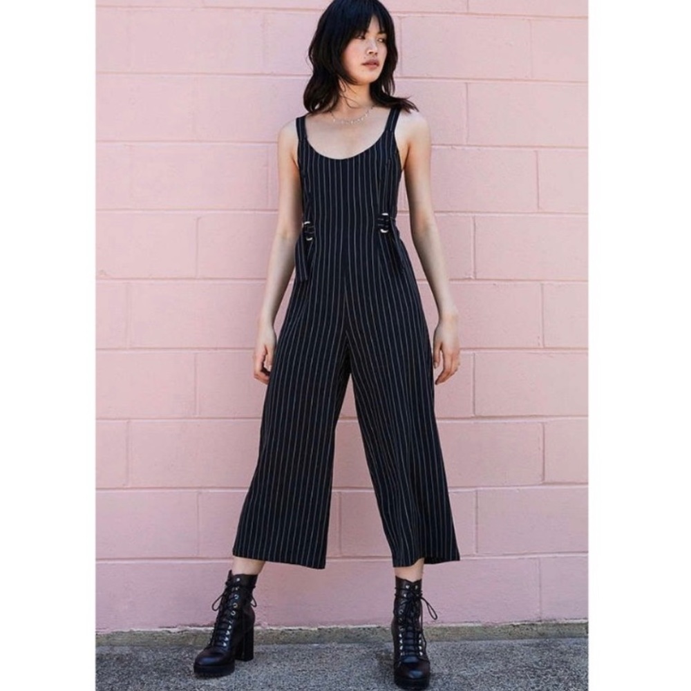 Urban Outfitters B&W striped jumpsuit